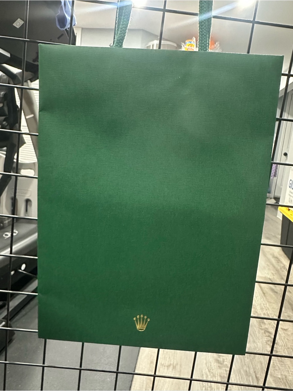Rolex Dark Green Gift Bag with Gold Crown Emblem